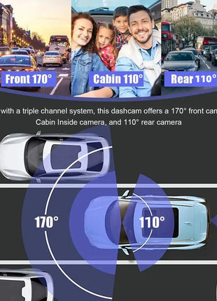 Car Dash Cam 3Lens WIFI 1080P Video Recorder Vehicle DVR Rear View Camera Parking Monitor Black Box Night Vision Auto Accessory - Riparo82
