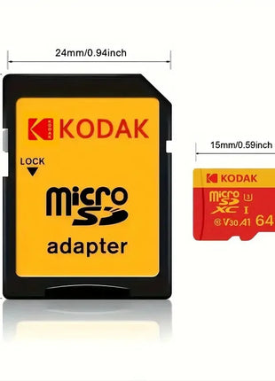 Kodak ad alta velocità   Scheda Micro SD U3 Classe 10, fino a 100 MB/s, scheda di memoria TF con adattatore - Disponibile in 32 GB, 64 GB e 128 GB