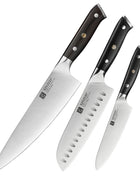 XINZUO Premium Modern 1-8PCS Din 1.4116 Stainless Steel Chef, Santoku, Utility & Paring Knife Set with Black - Riparo82