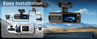 Dash Cam 4K UHD for Car Camera Front Rear Dual Lens With GPS WiFi 24h Parking Mode Night Vision Car DVR Video Registrator - Riparo82