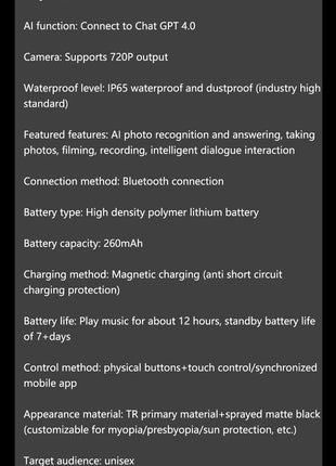 Xiaomi AI Smart Glasses with Camera Sunglasses Mini Camera Video Recorder Wireless Bluetooth Call Anti-blue Glasses for Man Wome - Riparo82