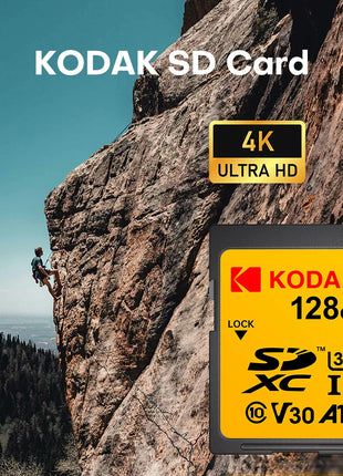 Scheda di memoria SD professionale Kodak Scheda SDHC da 32 GB 128 GB 64 GB SDXC Scheda SD Fotocamera Class10 UHS-I 100 MB/S Capacità effettiva