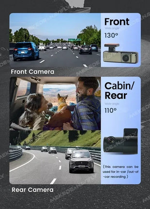 HD Dash Cam 1080P Car Recorder Dual Camera Vehicle Drive Auto Video DVR Android Wifi Smart Connect USB 24H Parking Monitoring - Riparo82
