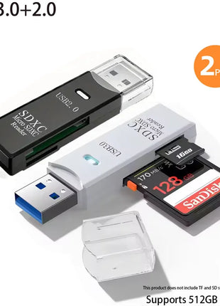 Lettore di schede USB 3.0 multifunzionale 2 in 1Micro SD TFMemoryCardReaderUSBFlashDrive Adattatore per schede per PC Accessori per laptop