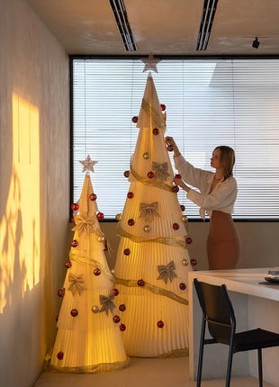 Natale grande ornamento per albero di Natale 2 m di altezza pieghevole in carta bianca decorazione per albero di Natale finestra ornamento luminoso