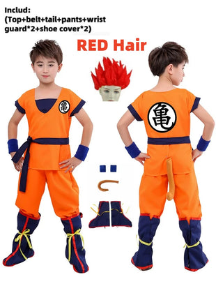 Ragazzi Ragazze Halloween Son Goku Costumi Cosplay Per I Bambini Vestito Tuta Da Uomo Krillin Vestiti Da Formazione Saiyan Abiti Parrucca Vestire