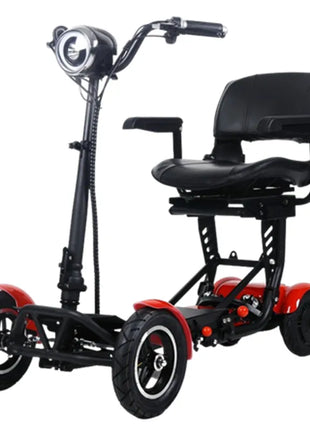 Foldable Mobility Scooter 4 Wheels For Old People Elderly Dual Motor 500W Folding Electric Scooter With Big Seat Blue Red White - Riparo82