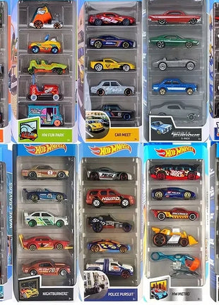 Hot Wheels Set 5 Auto Sportive 1:64 - Pack Modellini Metallo Pista