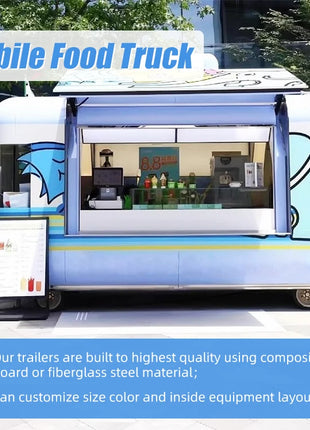 Heavy Duty Customized Street Mobile Food Truck Trailer for Street Vending Ice Cream Pizza Bbq Food Trailer with Warranty - Riparo82