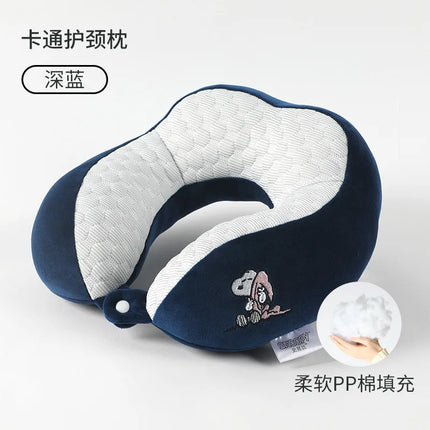 Snoopy U Shaped Neck Pillows Soft Travel Pillow Massage Neck Pillow Cartoon Comfortable Cushion Sleeping Airplane Pillow Gift