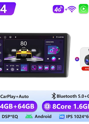 Podofo 6+128G Android 2Din Autoradio for Audi A3 2008-2012 Wireless CarPlay 9" IPS Screen Car Radio GPS Navigation Stereo Wifi - Riparo82
