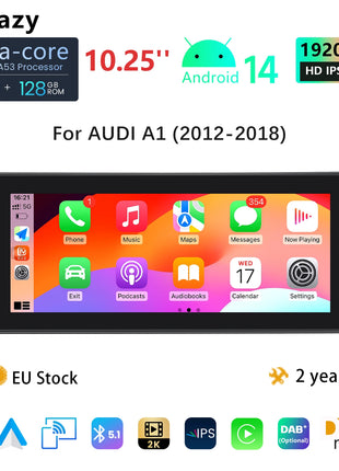 10.25 "Android 14 Wireless Carplay Multimedia For AUDI A1 2012-2018 Car Radio Video GPS Navigation Stereo Screen Head Unit 4G - Riparo82