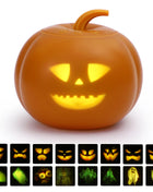 Halloween animated Pumpkin projection lamp, 16 animations and sound effects, English version, built-in projector speaker for Fam - Riparo82