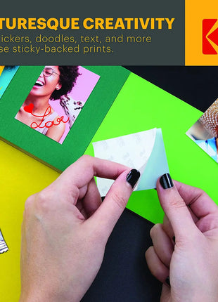 Carta fotografica originale Kodak Premium Zink da 2"x3" (20-100 fogli) compatibile con Kodak Smile, Kodak Step, carta fotografica PRINTOMATIC