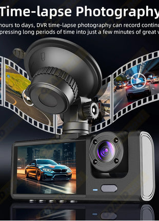 Dash Cam for Cars WIFI APP Car DVR 3 Channel Front Camera Video Recorder Rear View Camera for Vehicle Black Box Car Assecories - Riparo82