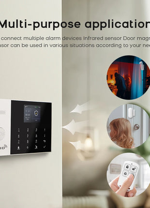 PGST Residential Tuya Smart Gsm Wifi Alarm System for Home Wireless Security Alarm House Smart Life App Control work with ALexa - Riparo82