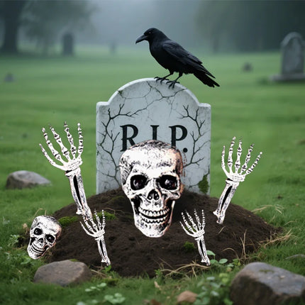 Halloween Hand Bone Skeleton Decorations Yard Inserting Ghost Arm Props for Outdoor Haunted House Party Horror Scene Decorations