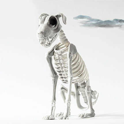 Halloween  Dog Skeleton Statue Skeleton Dog Puppy Skeleton Sculpture Scary SittingSpooky Skeleton Animals Decor for Home