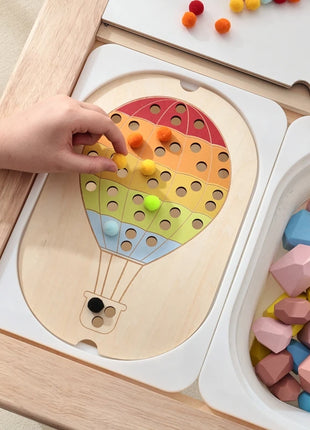 Tavolo sensoriale Montessori per bambini Vassoio sensoriale in legno per bambini Giocattoli per l'educazione precoce del bambino Apprendimento del bordo del movimento fine Regalo - riparo82