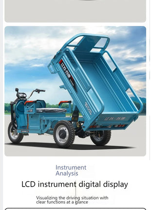 Agricultural tricycle electric tricycle 1000w load capacity 1ton farm specific delivery vehicle - Riparo82