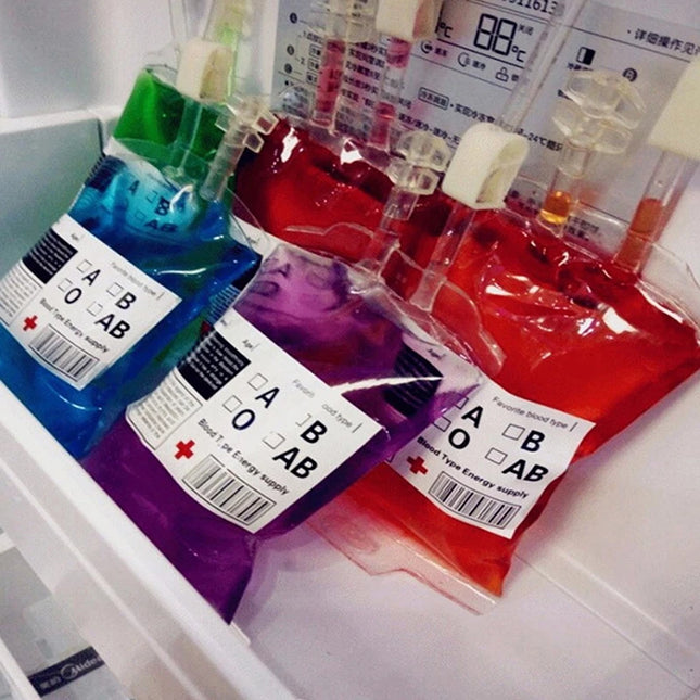 350ml reusable blood energy drink bag PVC material Halloween vampire bag props simulation blood bag Halloween party scary props