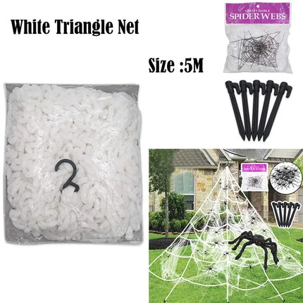 New Halloween Decorations Giant 30-200cm Spider Stretch Cobwebs Nets Horror Halloween Outdoor Wall Decorations Party Props