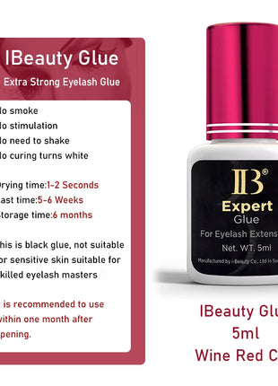 IBeauty Expert Glue For False Eyelashes Extensions Supplies Adhesive Wine Red Cap 5ml Korea Original Makeup Tools Lava Lash - Riparo82
