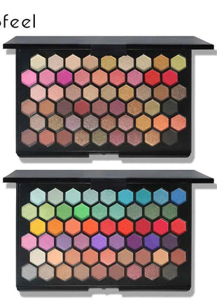 POPFEEL 54 Color Eyeshadow Palette - Versatile Earthy & Rainbow Shades for Colorful Party Makeup,All-in-One Eyeshadow Collection