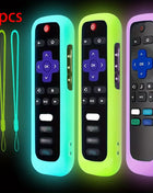 1/2/3 piece set of luminous silicone remote control with rope suitable for TCL Hisense Roku TV remote control - Riparo82