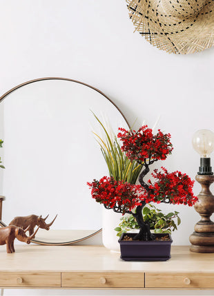 Realistic Artificial Bonsai Tree Plastic Potted Plants Desk Home Garden Office Artificial Plants Bonsai Tree Indoor Decor Fake