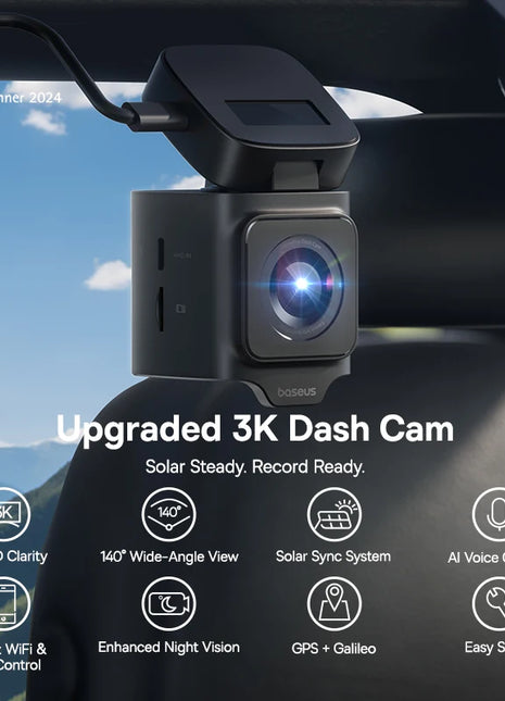 Baseus 3K Dash Cam VD1 Front and Rear Cam HD Built-in GPS Galileo Supercapacitor Car DVR Car Camera Recorder Support 24H Parking - Riparo82