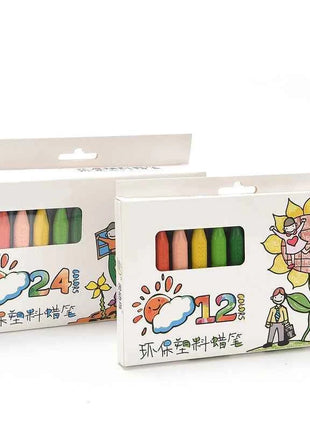 12-color and 24-color Triangular Crayons Children's Drawing and Doodling Colored Washed Crayons Crayon Stationery
