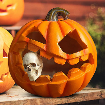 Halloween Pumpkin Lamp Pumpkin Skeleton Lights Halloween Sculpture Ornament Decoration Garden Outdoor Indoor Party Home Decor
