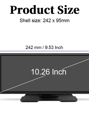 10.26"  Car Mirror Radio Multimedia Video Player Universal Wireless Carplay Android Auto Screen With Bluetooth AUX USB - Riparo82