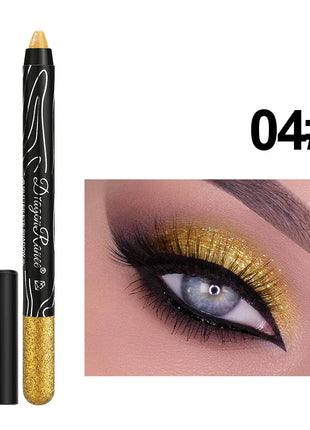 12 Colors Long-lasting Glitter Eyeshadow Pencil Pigment Blue Brown Black Eyeliner Pen Women Fashion Shimmer Eye Shadow Makeup - Riparo82