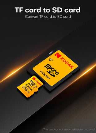 KODAK Scheda di memoria Micro SD 32GB 64GB 128GB 256GB U3 4K Scheda Microsd TF di grande capacità per telefono Fotocamera Tablet PC Telefono