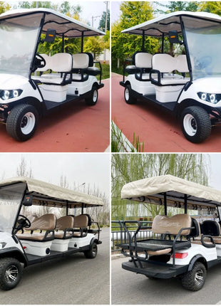 Hot Sale 2/4/6/8 Seat 48V 60V 72V Electric Golf Cart 4 Wheel Car Street Legal Off-Road Hunting Electric Golf Car - Riparo82