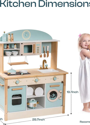 Robotime Robud Cucina in legno per bambini Cucina da gioco con caratteri di gioco Set da cucina per bambini Regalo per ragazze Ragazzi 3+ - riparo82
