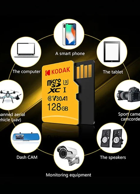 Scheda di memoria KODAK Micro SD Classe 10 128 GB 4K Cartao De Memoria ad alta velocità Memoria Flash TF Mecard C10