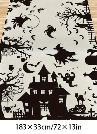 Halloween Tablecloth tablecover table decor Haunted House Pumpkin Spider Web Tablecloth 2025 Halloween Party Decoration Supplies - Riparo82