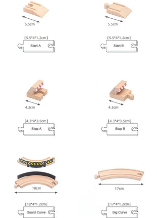 Nuovi tipi di parti di cingoli in legno Pista ferroviaria in legno di faggio Accessori per giocattoli adatti a tutte le marche Piste in legno Giocattoli per regali per bambini - riparo82