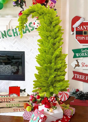 Albero di Natale artificiale Materiale PVC Collo storto Forma di cappello da Babbo Natale Albero di Natale 90 cm/150 cm Decorazioni per feste di famiglia di Natale