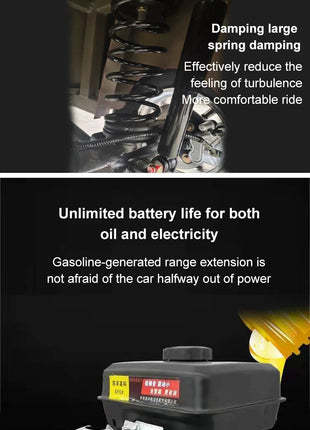 Export Eco car 4-wheel pure electric car 60v105Ah 1000w adult two-wheel drive 5-seat low-speed mini electric battery car - Riparo82