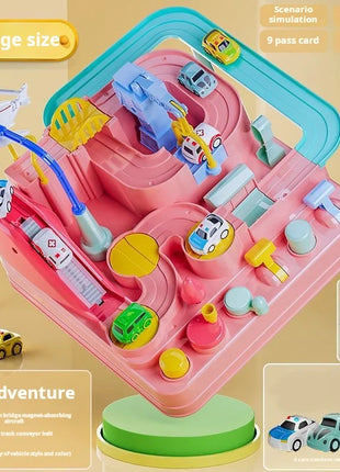 Modello di auto ferroviaria da corsa Giocattoli educativi Pista per bambini Gioco di avventura Cervello Meccanico Interattivo Treno Animali Giocattolo razzo spaziale - riparo82