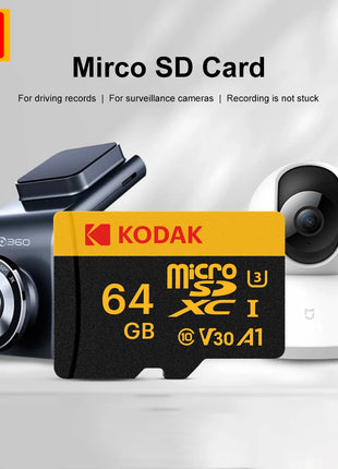 Scheda di memoria Micro Sd originale Kodak Scheda SD da 64 GB 128 GB Scheda Flash Micro SDXC Class10 Scheda di memoria SD da 256 GB 32 GB per la registrazione della fotocamera