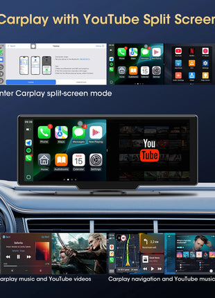 10.26" Wireless Carplay Android Auto Screen Car Radio Multimedia Video Player Rearview Camera Automotive Accessories 5G WIFI FM - Riparo82