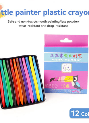 12/18/24/36 Colors Non-dirty Hand Plastic Crayons Washable and Erasable Color Crayons Children’s Painting School Office Supplies - Riparo82