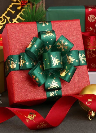 Nastro natalizio stampato da 5 metri Nastro natalizio in poliestere per design fatto a mano Decorazione natalizia Confezione regalo bouquet torta fai da te - riparo82