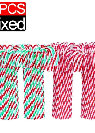 100/10 pezzi di bastoncini di zucchero di Natale ornamento di plastica albero di Natale appeso decorazione stampella intrecciata bastoncini di zucchero favore di partito al coperto - riparo82