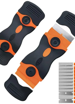 Plastic & Metal Razor Blade Scraper, Window Glass Cleaner, Vinyl Film & Adhesive Remover Tool for Car & Home - Riparo82
